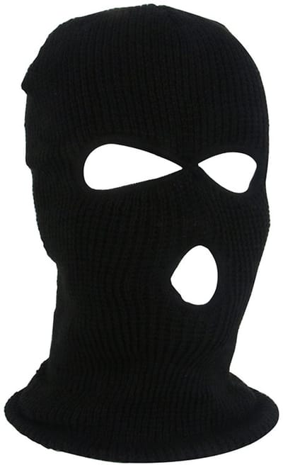 1 warm wintermasker, masker met 3 gaten, gebreid ski-koud fietsmasker, multifunctioneel masker, motor- en fiets-skimuts,zwart