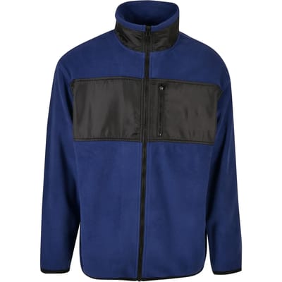 Urban Classics - Patched Micro Fleece Jacket - S - Blauw