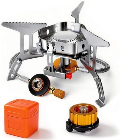 CLVP® Wokbrander - Kookbrander - Wok Brander - Met Slang en Regelaar - Propaan/Gas - Voor Buiten – Camping Kooktoestel Wind Proof –Zilver