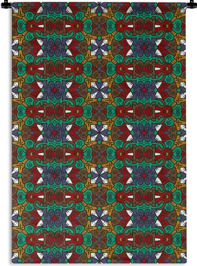 Wandkleed - Wanddoek - Afrika - Patronen - Abstract - Groen - 120x180 cm - Wandtapijt