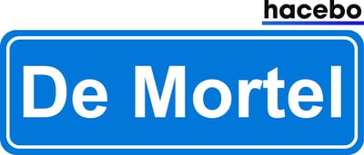 Hacebo - Plaatsnaam Sticker - 29x10 CM - De Mortel sticker - Verkeersborden sticker - grappige cadeaus - De Mortel