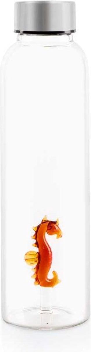 Balvi Drinkfles Sea Horse 500 Ml 23 Cm Glas/rvs Transparant