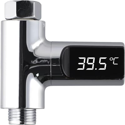 Digitale Douchethermometer - Water Temperatuurmeter - Veilig Douchen - Zelfaangedreven LED - 12 x 10 x 4 cm - Grijs