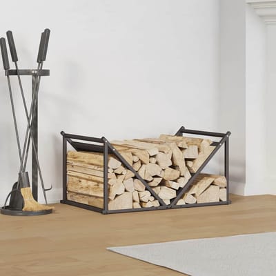 vidaXL - Brandhoutrek - 70x43x34,5 - cm - koudgewalst - staal - zwart