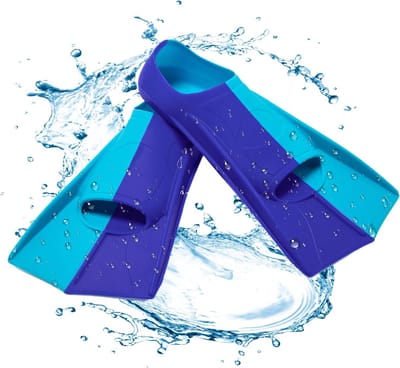Zwemvinnen - Korte Zwemvliezen - Antislip Textuur - Donkerblauw Lichtblauw - Maat 36-38