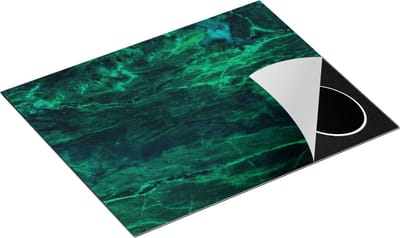 Chefcare Inductie Beschermer Groene Marmer - Groen - 65x55 cm - Afdekplaat Inductie - Kookplaat Beschermer - Inductie Mat