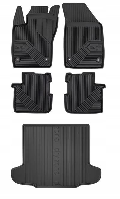 Frogum Line 77 - Mattenset + Kofferbakmat - Perfecte pasvorm - Geurloos TPE - Hoge beschermrand – Fiat Tipo Sedan