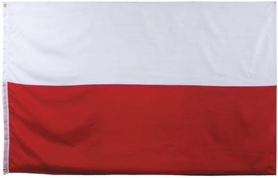 Vlag Polen - Polyester - 90 x 150 Centimeter - Verstevigingsband - Metalen Ringen