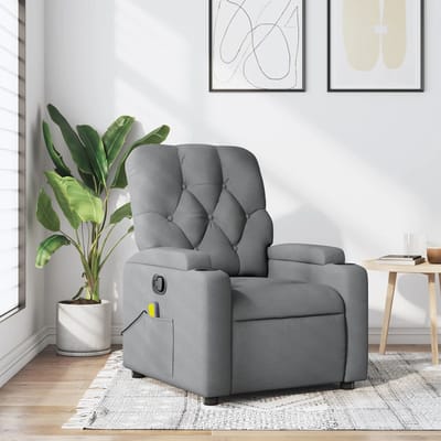 vidaXL - Massagestoel - met - lichtgrijze - stof