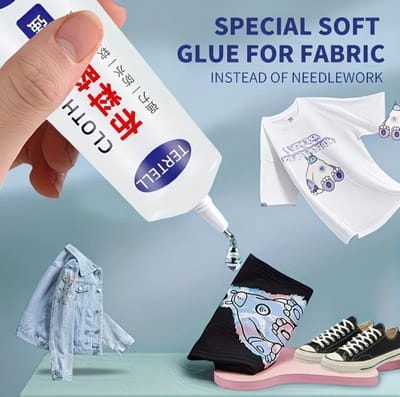 Textiellijm Lijm 60ml – Geschikt voor Stof, Leer schoenen tassen – Transparant – Wasbaar Waterproof