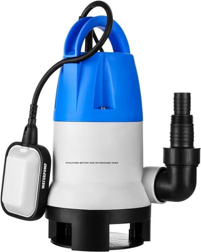 TIM® Dompelpomp Vuil Water en Schoon - Vlakzuigpomp 400W – Dweilpomp – Gemakkelijk en Praktisch – Waterpomp Elektrisch – Duurzaam en Professioneel – 8000L Per Uur - Blauw - 17cm x 16cm x 33cm