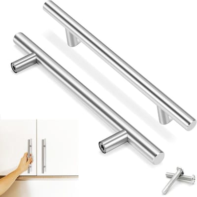 10 Stuks RVS Ladehandvatten voor Meubels - Keukenhandgrepen met Schroeven voor Kasten en Deuren (Gatafstand 128mm)