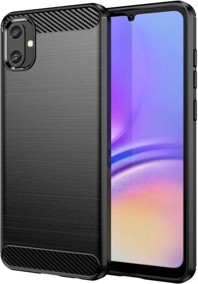 Geborsteld TPU Hoesje Geschikt voor Samsung Galaxy A05 | Beschermhoes | Back Cover | Flexibel TPU | Stijlvol Carbon | Dun | Zwart