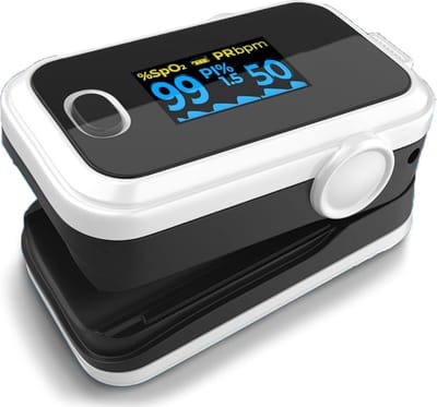 White-label® Saturatiemeter Zuurstofmeter Vinger - Hartslagmeter - Bloeddrukmeters - Zwart en Wit