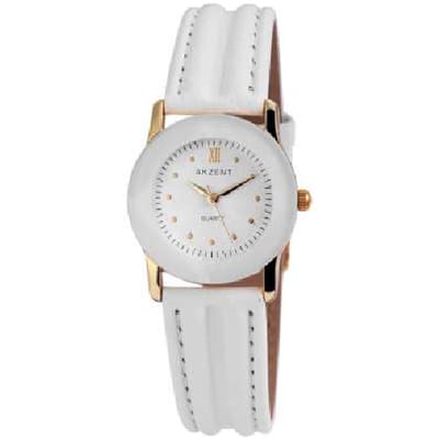 Akzent-dames horloge-model ss7902100012-wit/goud kleurig-3 bar waterdicht-