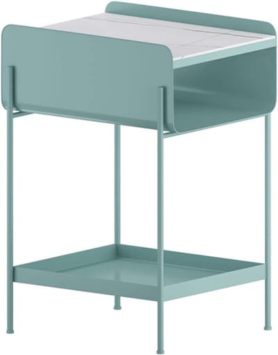 Koffietafel Klein Metalen Frame Bijzettafel Woonkamer Sofa Hoek Meerdere Leisteen Bijzettafel Studeerkamer Slaapkamer Nachtkastje 3 Lagen Smalle Zijkant Opbergtafel Sofa Zijkant Bi