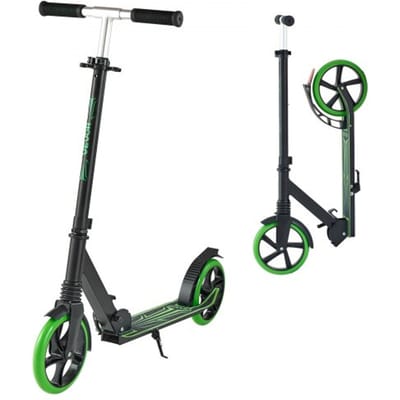 VEVOR Scooter (2 wielen) voor kinderen vanaf 8 jaar, stadsscooter, kinderscooter, straatscooter met in hoogte verstelbaar stuur en antislip deck, opvouwbare step tot 100 kg, zwart + groen