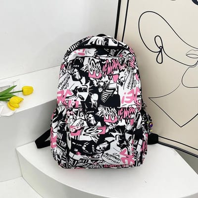 Rugzak met Graffiti Print Grote Capaciteit Casual Schoolrugzak Unisex Multifunctionele Dagelijkse Boekentas voor Tieners School Reizen 30 18 46cm gray
