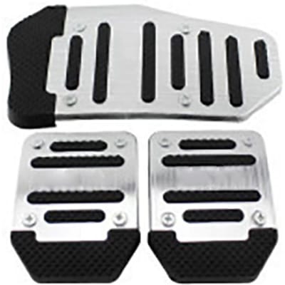 3 Stuks Rempedaalpads Antislip Slijtvast Handgeschakeld Gaspedaal Voetpedaalafdekking voor Auto Zilverkleurig zilver