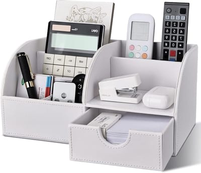 Elegante PU Leren Bureau Organizer met Pennenhouders en Desk Tidy Set voor een Opgeruimd Kantoor