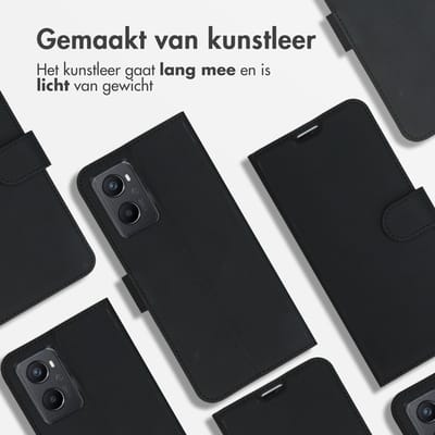 Accezz Hoesje - Geschikt voor Oppo A96 - Wallet Softcase Bookcase - Zwart