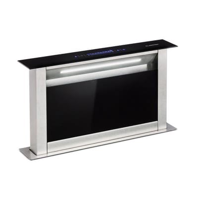 Klarstein Afzuigkap Royal Flush Eco 60 - Downdraft - 60 cm - Uittrekbaar tafel- & werkblad - Luchtafvoer/vermogen: max. 604 m³/h - Energie-efficiëntieklasse A+ LED strip - Zwart - Inbouw - Touch Vetfilter - RVS - Dampkap - Wasemkap