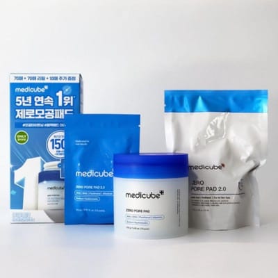 medicube Zero Pore Pad 2.0 150 Pads Set – Exfoliërende Toner Pads voor Poriënverfijning & Talgcontrole