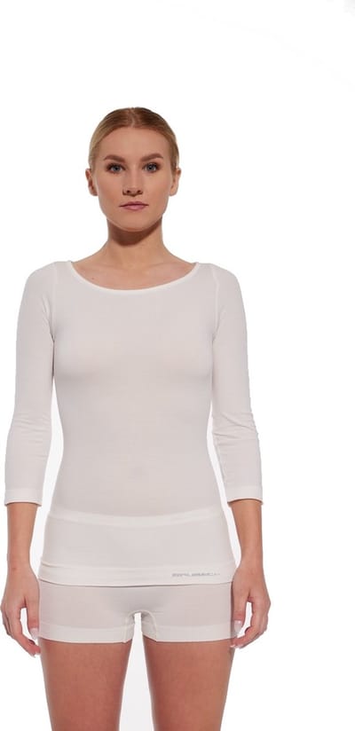 Brubeck Comfort Merino Shirt 3/4 Mouw - Naadloos - Merino Wol Blend - Roomwit XL