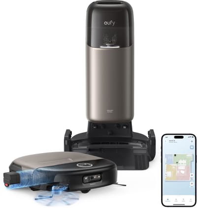 eufy S2 Nieuw 2026 Stofzuiger- en Dweilrobot HydroJet - 30kPa AeroTurbo™ 2.0-Zuigkracht - Vloerreinigingssysteem 2.0 - EcoClean™ Elektrolyse - Randreiniging - Haarvrije DuoSpiral™ Borstels - 12-in-1 UniClean™ Station