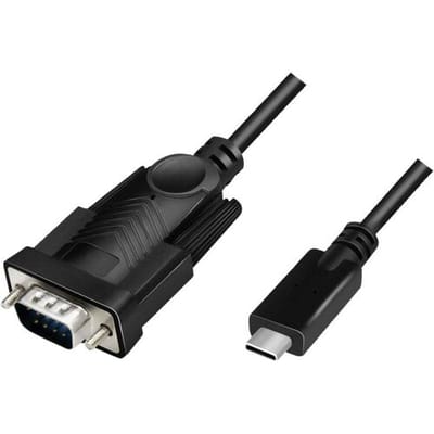 LogiLink Adapter Serieel [1x USB-C 2.0 stekker - 1x D-sub stekker 9-polig] 1.2 m Zwart
