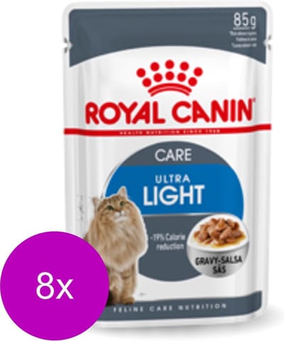 Royal Canin Ultra Light - In Gravy - Kattenvoer - 8 x 12x85 g