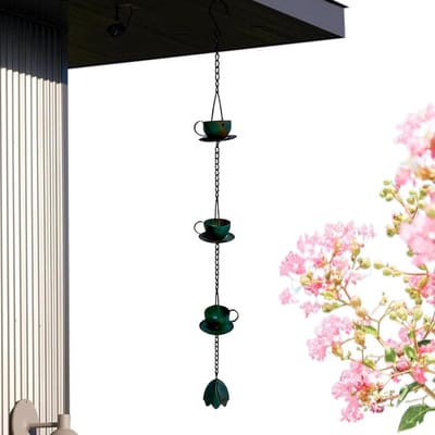 Regenketting - Dakgoot decoratie - Waterafvoer sturen - Bekervorm design - 94 cm lengte - Vintage