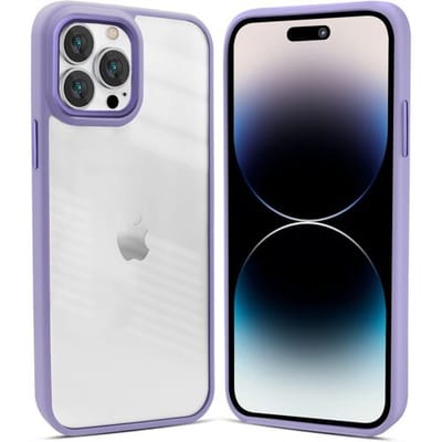 Coverzs telefoonhoesje geschikt voor Apple iPhone 12 Pro Max solid bumper hoesje - optimale bescherming - mat - transparant / paars