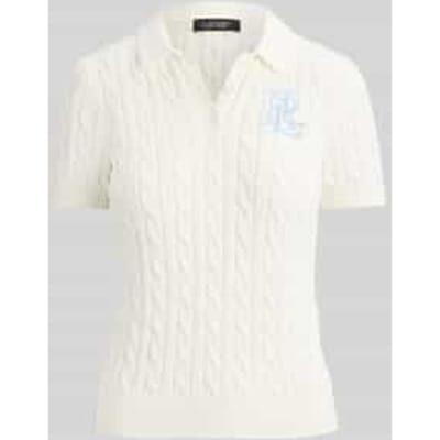 regular fit knitwear poloshirt met labelstitching