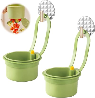 Hangen Afvoerzeef Set van 2 - Verwijderbare Keukenafvoerfilter voor Gemakkelijk Afvoeren en Organiseren van Keukenaccessoires (Groen)