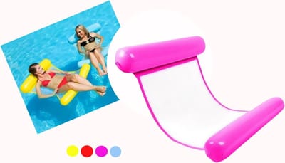 Opblaasbare Waterhangmat - 108 x 73 cm - Watermatras met Net - Zwembad Hangmat - Luchtbed Voor Zwembad en Strand - 1 Stuk - Willekeurig Kleur of Design - 4 Designs [56397]