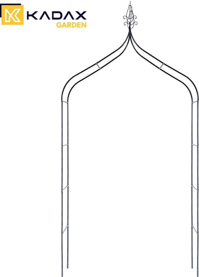 KADAX Tuinboog voor klimplanten, robuuste boog, rozenboog, rozenspalier van ijzer, hekpoort, weerbestendige pergola, klimhulp, rankrooster (ijzer)