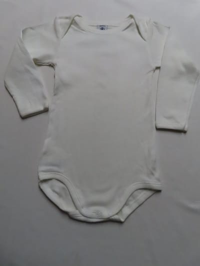 Petit Bateau - Romper - Unie - Wit- Lange mouw - 18 maand 81