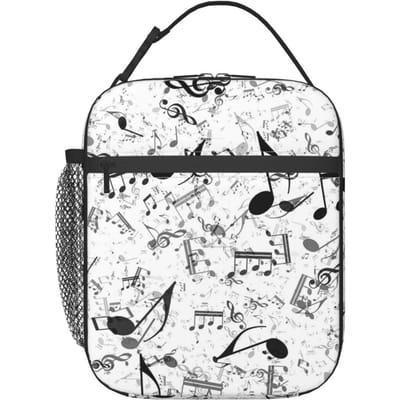 Bass Muzieknoten Geïsoleerde Lunchtas voor Vrouwen Kinderen Lekvrije Voedseldozen Thermische Lunchbox Tote One Size
