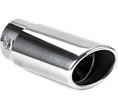 AMiO Universele Enkele Uitlaat Demper Recht Tip RVS Koppelstuk (86 x 65 mm) Chrome