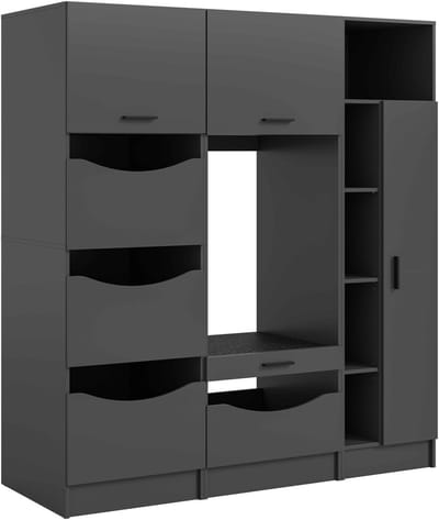 Wasmachineombouw 3-delige set wasmachine-ombouwset, FREE 176x195x68 cm, antraciet