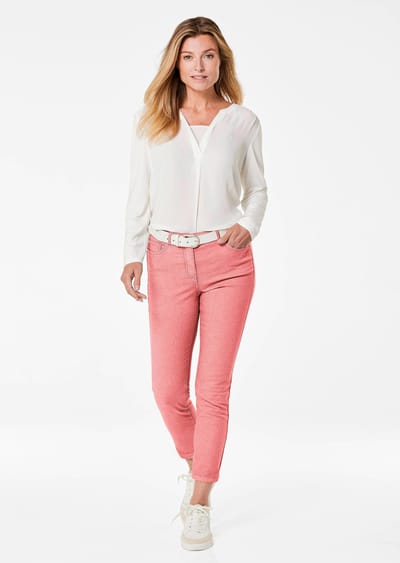 7/8-jeans BELLA van superstretch-materiaal - rosé - Gr. 40 van Goldner Fashion