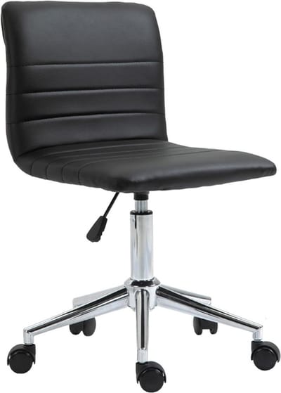 Kinder Bureaustoel Draaibare Bureau Stoel Met Faux Leer Bekleding Ergonomische Verstelbare Kinderstoel Zwart