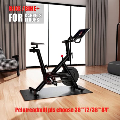 Fietsmat - Hometrainer Mat - Indoor Fitness - 6 mm dikte - 91x183 cm - Zwart