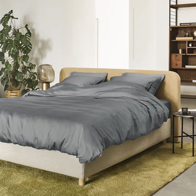 KOALA HUG Dekbedovertrek 100% Tencel lyocell, leisteen grijs 140x220 + 1 kussensloop 60x70 – Temperatuurregulerend | Ventilerend & Absorberend | Anti-allergie & Hypoallergeen | Zacht voor huid & haar | 100% Plantaardig | Plasticvrij