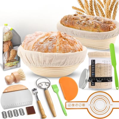 CLVP® Rijsmandje Broodbakken - Rijsmandje Brood - Rijsmand Rond - Banneton -Beige