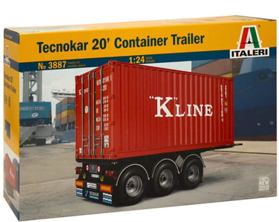 Italeri Modelbouwpakket Militaire voertuigen - 3887 Technokar 20' FT Container Trailer Plastic - 1:24 - Modelbouw