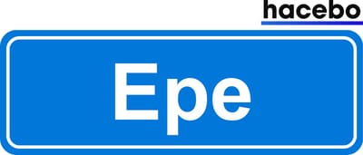 Hacebo - Plaatsnaam Sticker - 29x10 CM - Epe sticker - Verkeersborden sticker - grappige cadeaus - Epe