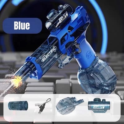 Knalt Elektrisch Waterpistool Gesimuleerde Vlam Hoge Druk Automatische Waterpistolen Zomer Buiten Strand Zwembad Vechtspellen Speelgoed Kinderen Cadeau blauw