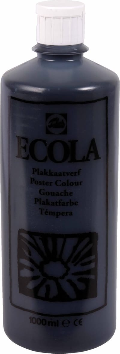 Plakkaatverf Ecola flacon van 1.000 ml, zwart